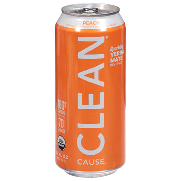 Clean Cause - Yrba Mte Peach Clean - Case Of 12 - 16 Fz(D0102Hx22Rv.)