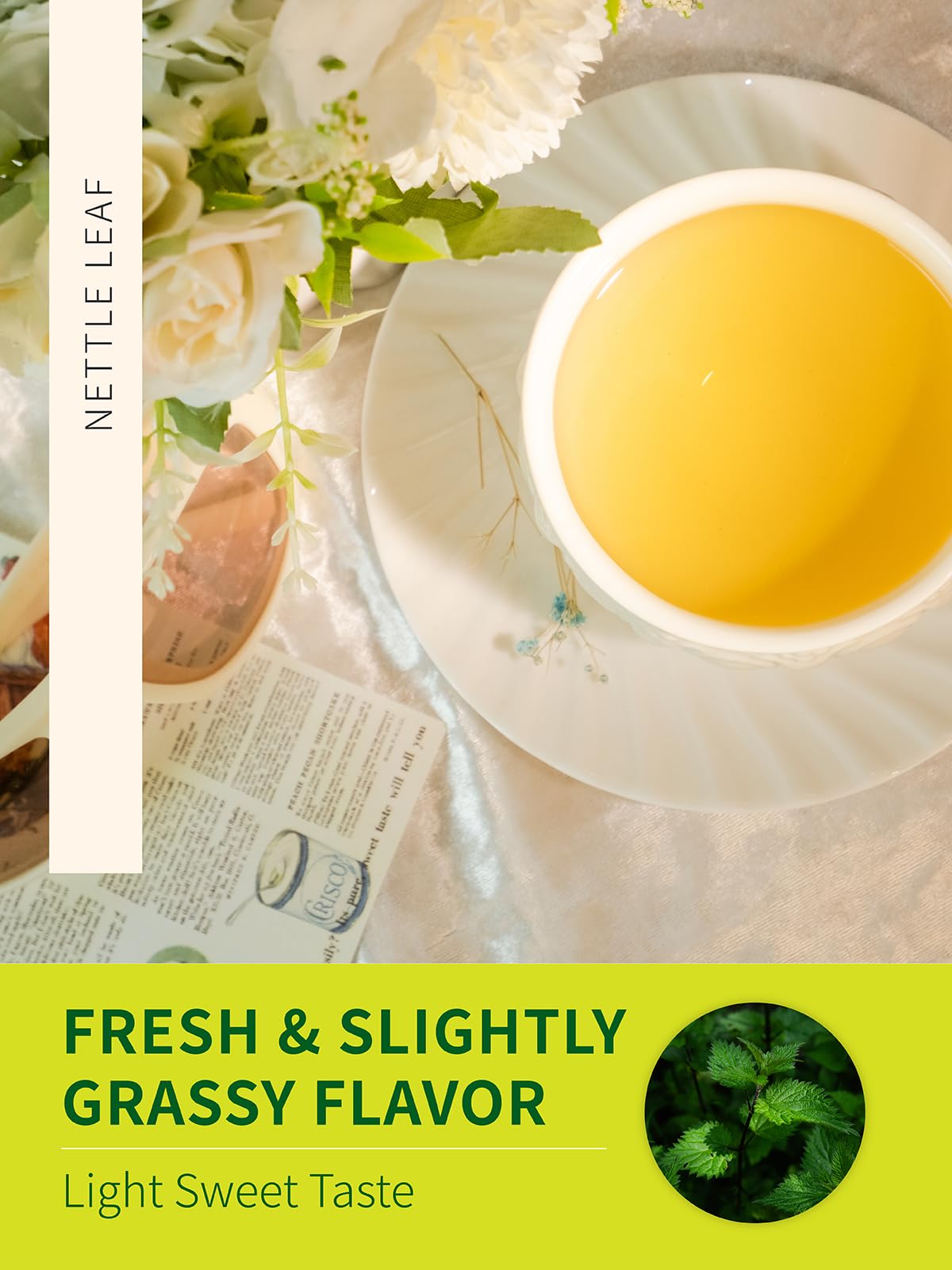 TeeLux Nettle Leaf Tea Bags, Caffeine Free Herbal Tea, Mild & Smooth Taste, 100 Count