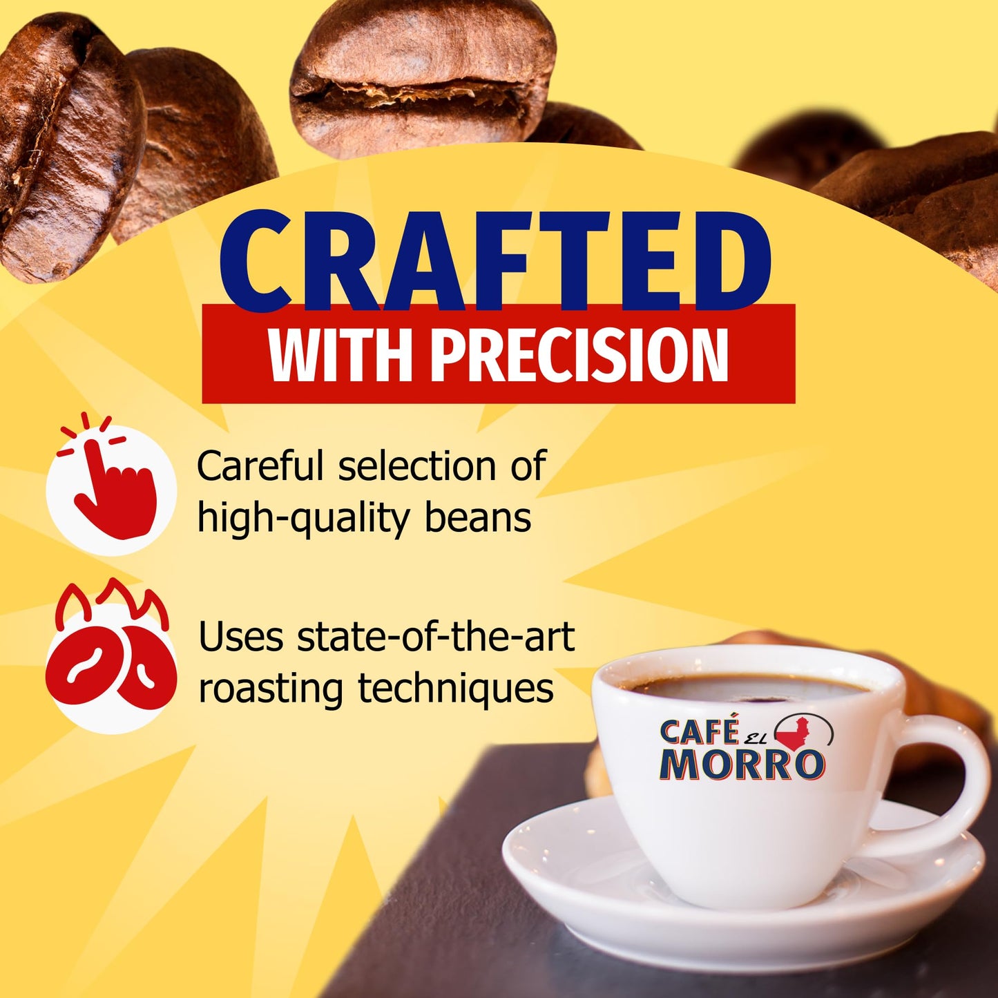 Cafe El Morro Dark Roast Espresso Ground Coffee, Vacuum Sealed, 8.8 oz (1-Pack)