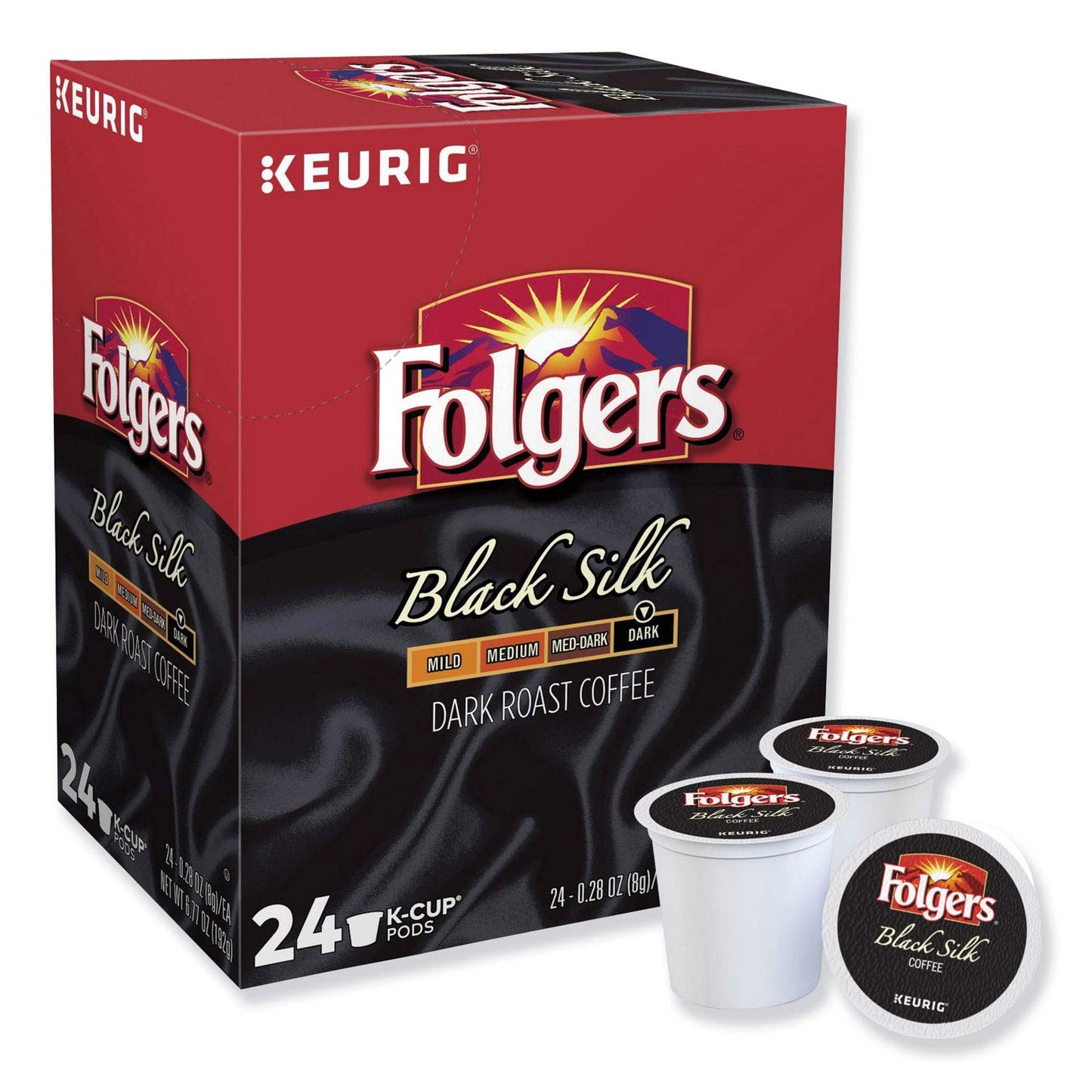 Folgers Gourmet Ss K-Cup Single Cup For Keurig Malt-Inspired, Black Silk, 24 Count