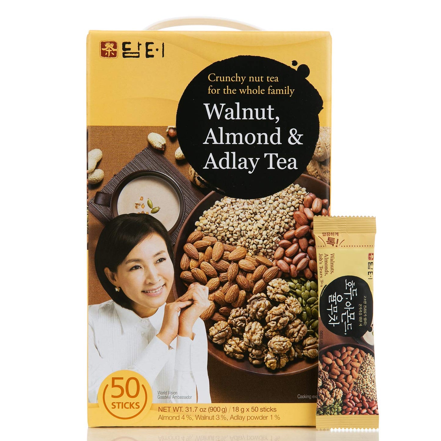 Damtuh Korean Walnut Almond Adlay (Jobs Tear) Powder Meal Replacement Shake Breakfast Simple Meal 50T