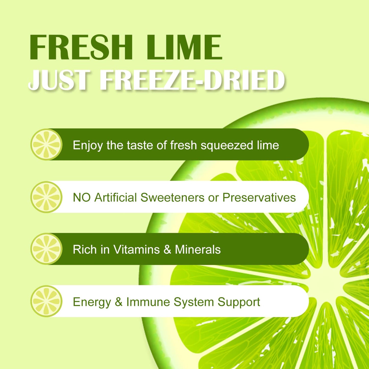 Grelim Lime Powder 11.3 Oz - Freeze Dried Gluten-Free Lime Juice Powder for Beverages & Smoothies - Fresh Squeezed Limeade 320g