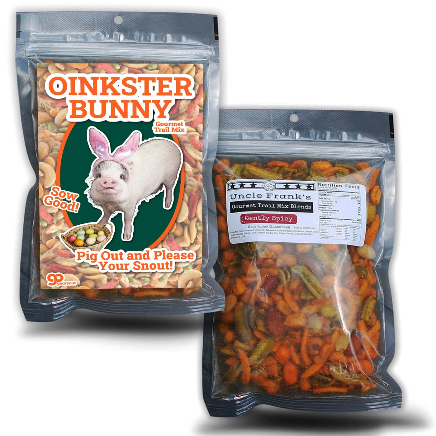 Oinkster Bunny Snack Blend Cute Pig Gift Gourmet Trail Mix Easter Basket Stuffer Candy Alternative Funny Food Gift for Men and W