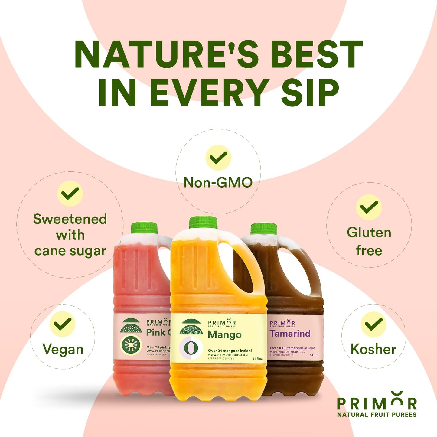 PRIMOR Fruit Puree - Lime, 64 Fl Oz, Made with Real Fruit, Ideal for Juices, Smoothies, Cocktails, and Desserts