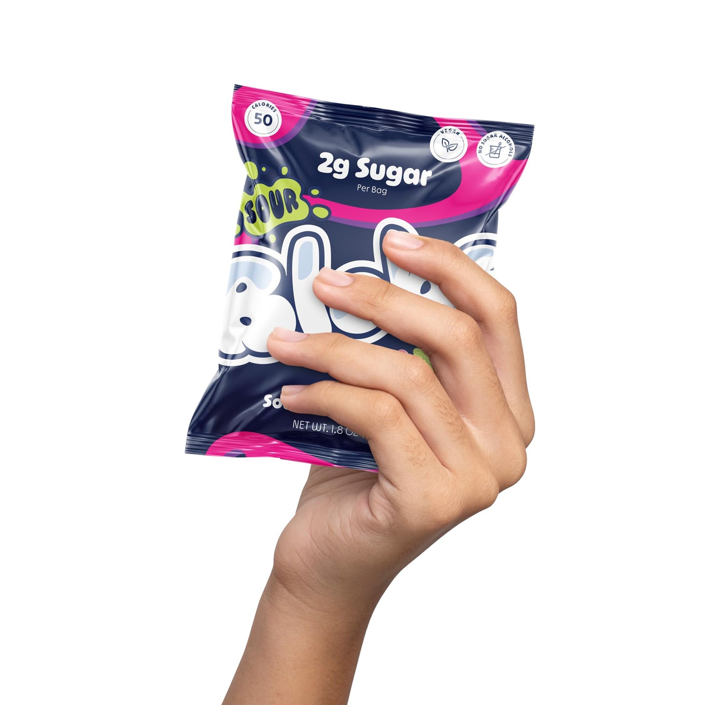 Blobs Sour Gummy Candy Low Sugar & Low Calorie- No Sugar Alcohols, Vegan, No Dyes- Watermelon-Lychee, Black Ras Cherry, Strawber
