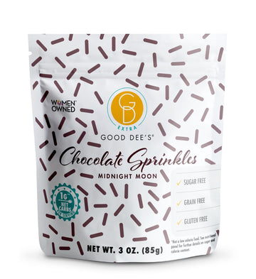 Good Dees Low Carb Chocolate Sprinkles, No Sugar Added Midnight Moon Keto Sprinkles With All Natural Coloring, Diabetic, Dye-Fre