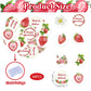 Fyeoxle 48Pcs Edible Strawberry Cupcake Toppers Wafer Paper Starwberry Flower Birthday Cake Decoration Sweet Berry Strawberry Ha