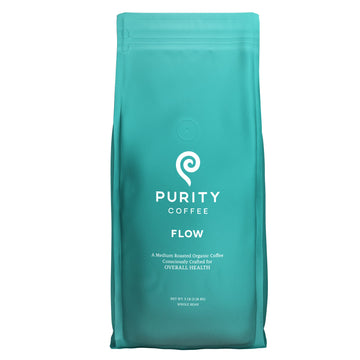 Purity Coffee Flow Medium Roast Organic Coffee - Usda Certified Organic Specialty Grade Arabica Whole Bean Coffee - Third Party