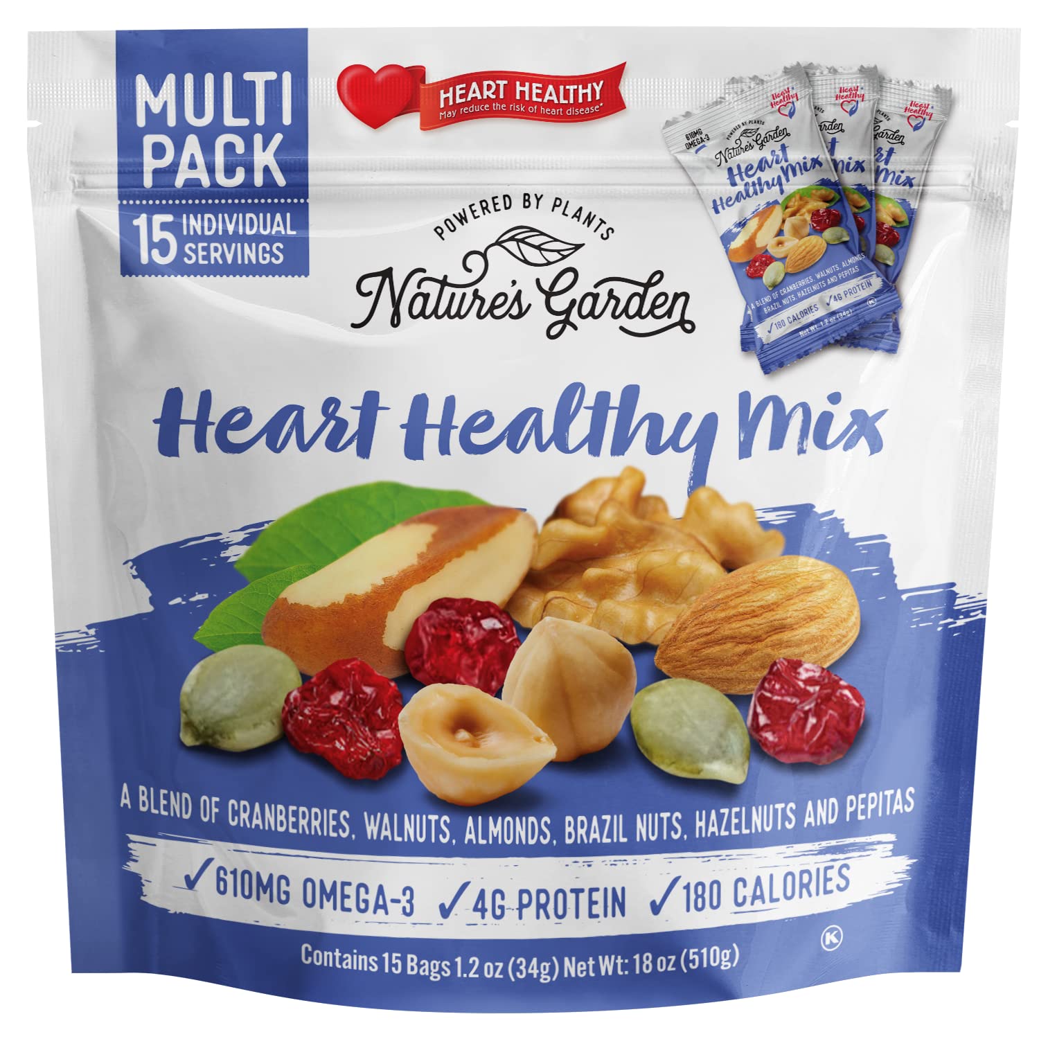 Nature'S Garden Heart Healthy Mix Single Serve - 18 Ounce (1.2 Ounce X 15 Count)