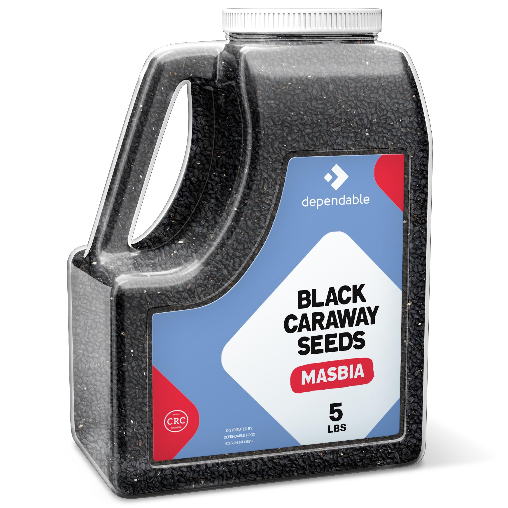 Dependable Food Black Caraway Seeds - 100% Natural, Non-GMO, Kosher - 5 lb Bulk Jar