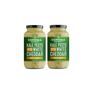 Sonoma Gourmet Rich & Creamy Kale Pesto with White Cheddar Pasta Sauce | No Sugar Added | Made With Garden Fresh Kale & Sharp Wh