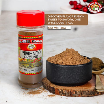 Angel Brand Allspice Pimento Seed Ground 2 Oz Bottle - Premium Ground Spice For Cooking, Baking, And Seasoning - Rich Flavor For