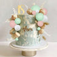 Gyufise 30Pcs Ball Cake Topper Mini Balloons Decorations for Wedding and Birthday, Foam Balls, White Green Pink