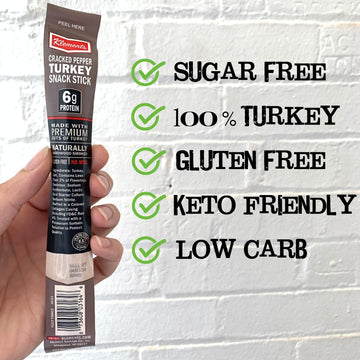 Sugar-Free Turkey Meat Sticks | 100% Lean Turkey, High Protein, Low Carb, Keto, Gluten Free, No Msg, Healthy Snack Stick | Indiv