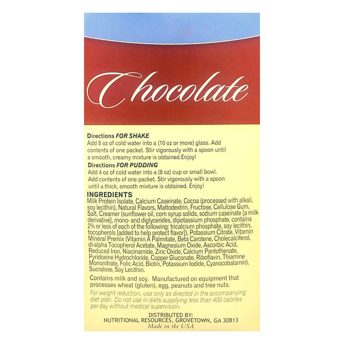 Nutmeg State Nutrition Healthywise Pudding Or Shake Chocolate 3 Pack, Low Calories, 15G Caseinate Protein, Aspartame Free, Low F