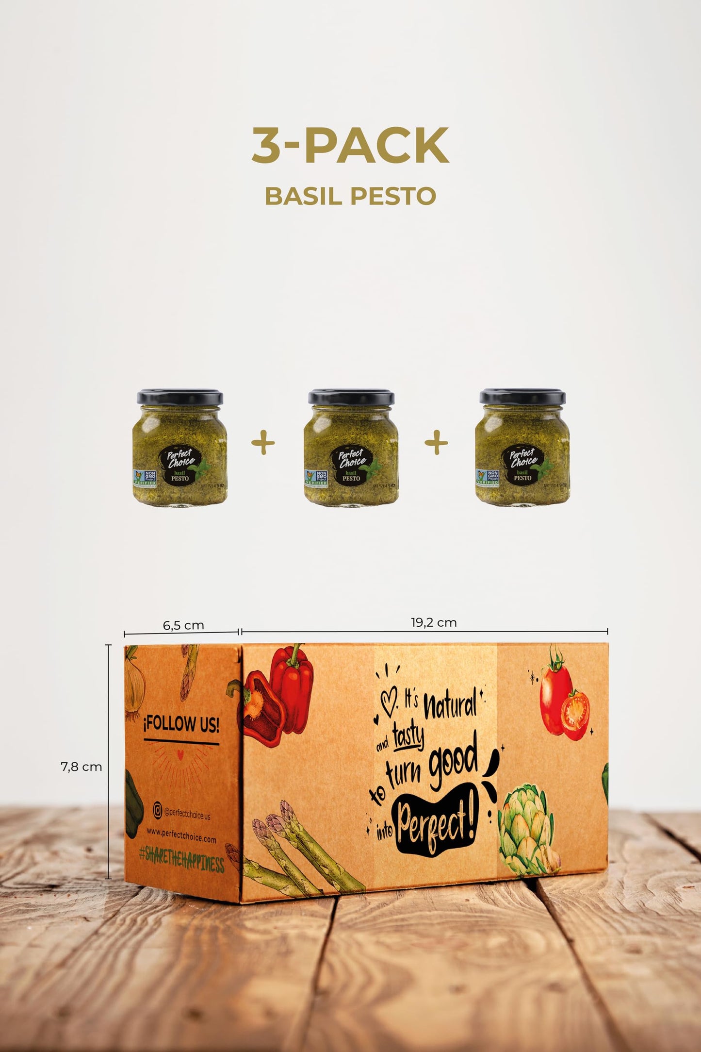 Perfect Choice Basil Pesto - Delicious Pasta Sauce, Pizza Sauce & More - 4.9 Oz (Pack Of 3)