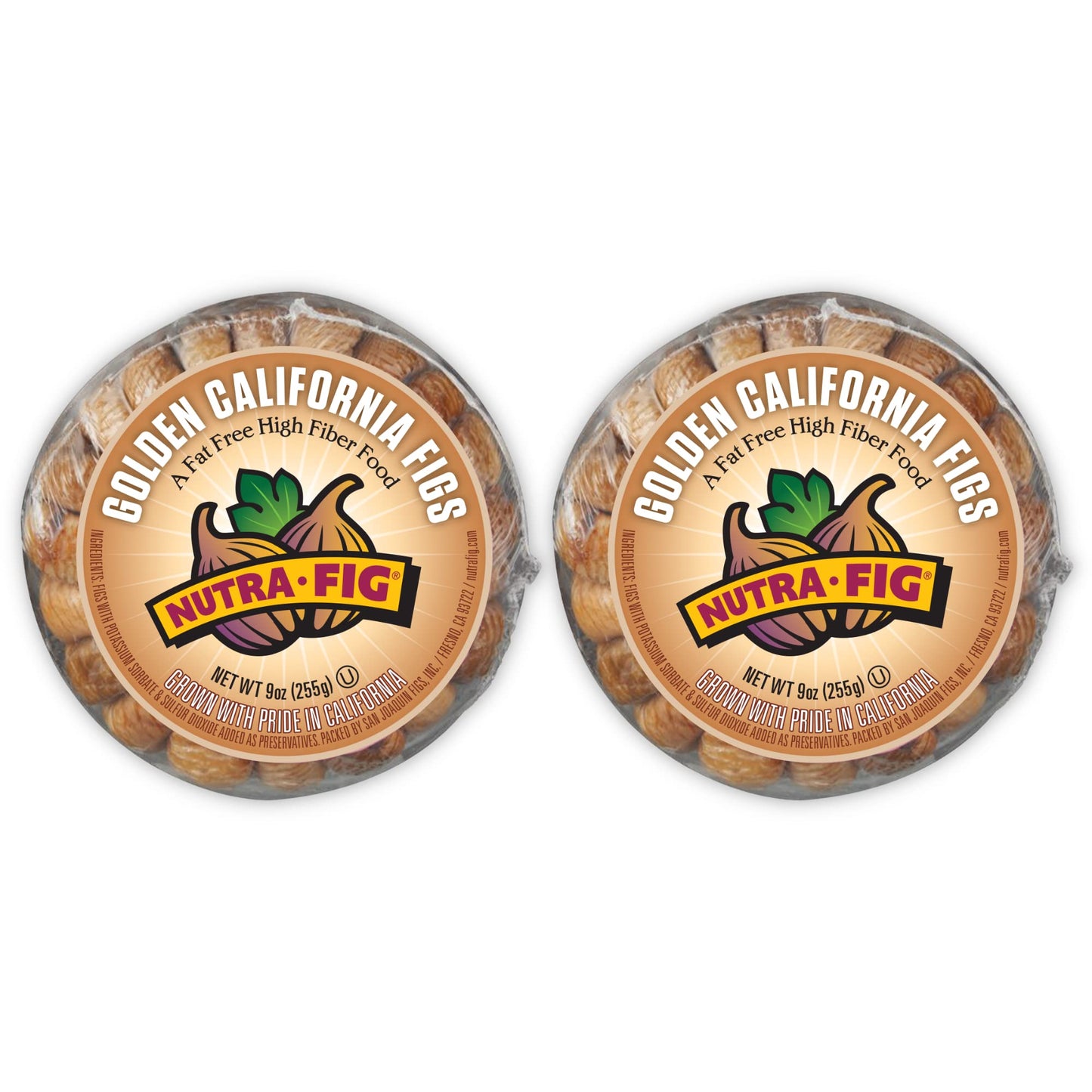 Nutra Fig Dried Figs - No Sugar Added, Gluten-Free, Unsweetened, High Fiber - 9 Oz (2 Pack)