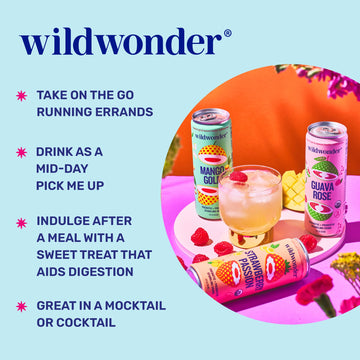 Wildwonder Sparkling Probiotic Drink, Classic Variety Pack, 12 Fl Oz (Pack of 12), Organic, Vegan, Low Sugar