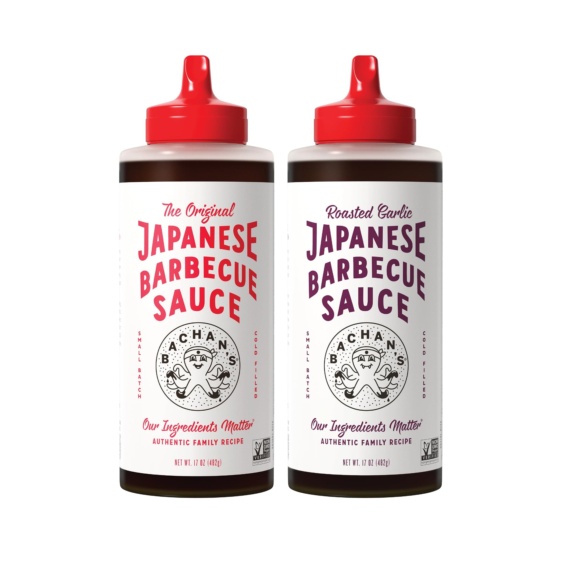 Bachan's Japanese Barbecue Sauce 2 Pack - 1 Original, 1 Roasted Garlic - BBQ Sauce for Wings, Chicken, Beef, Pork, Seafood, Nood