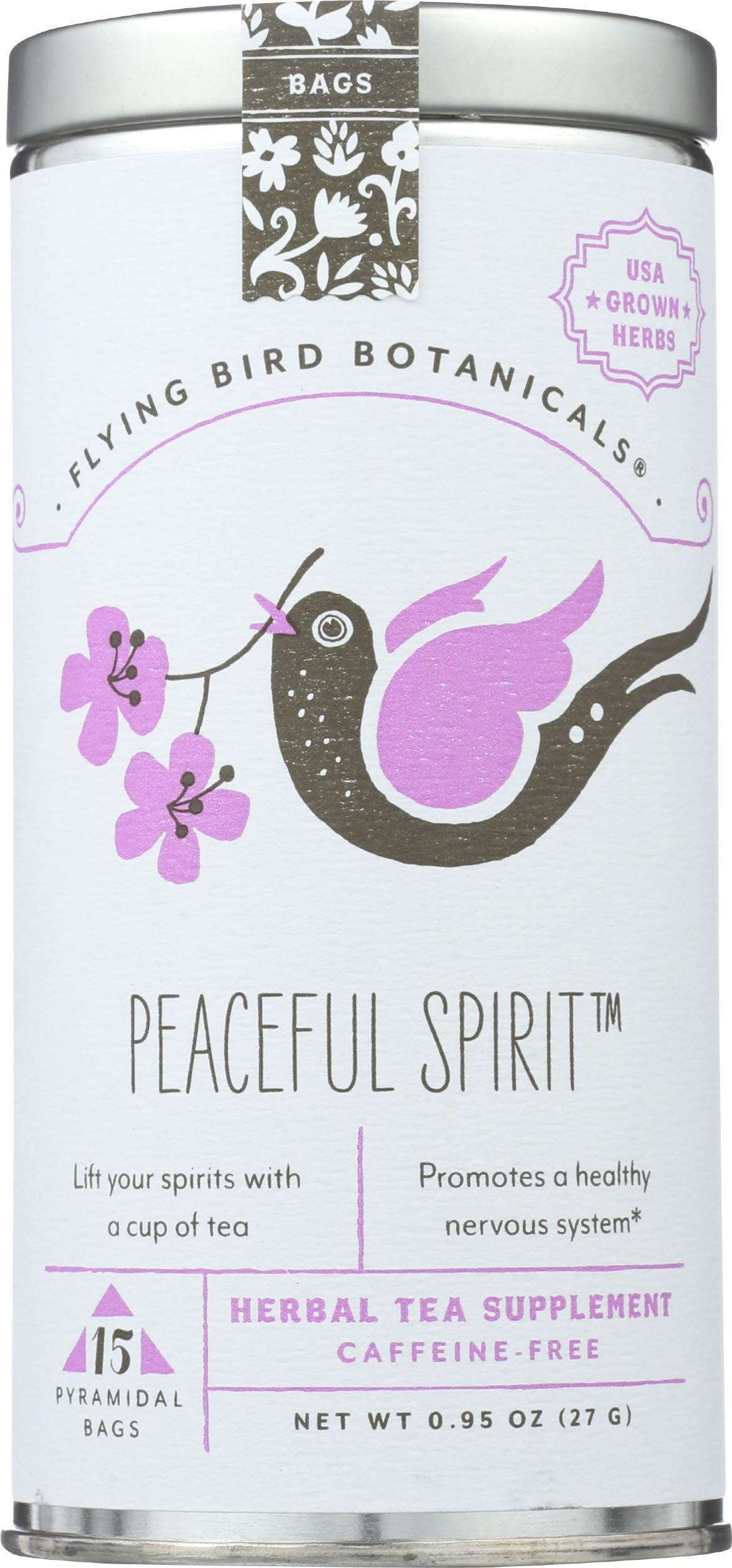 FLYING BIRD BOTANICALS Tea, Peaceful Spirit, 15 CT