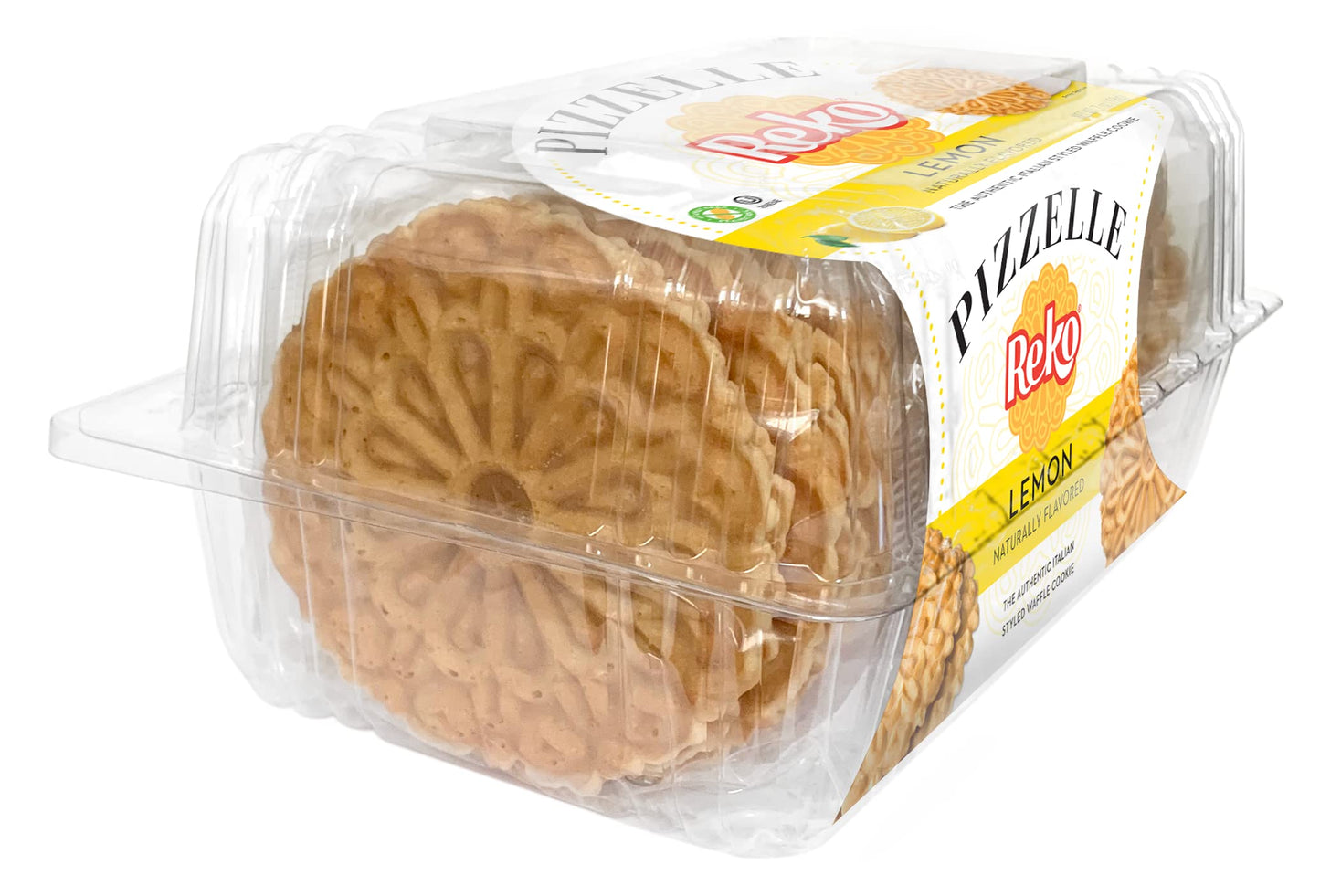 Reko Pizzelle Authentic Italian Style Waffle Cookie, Lemon, 7 Ounce (Pack Of 1)