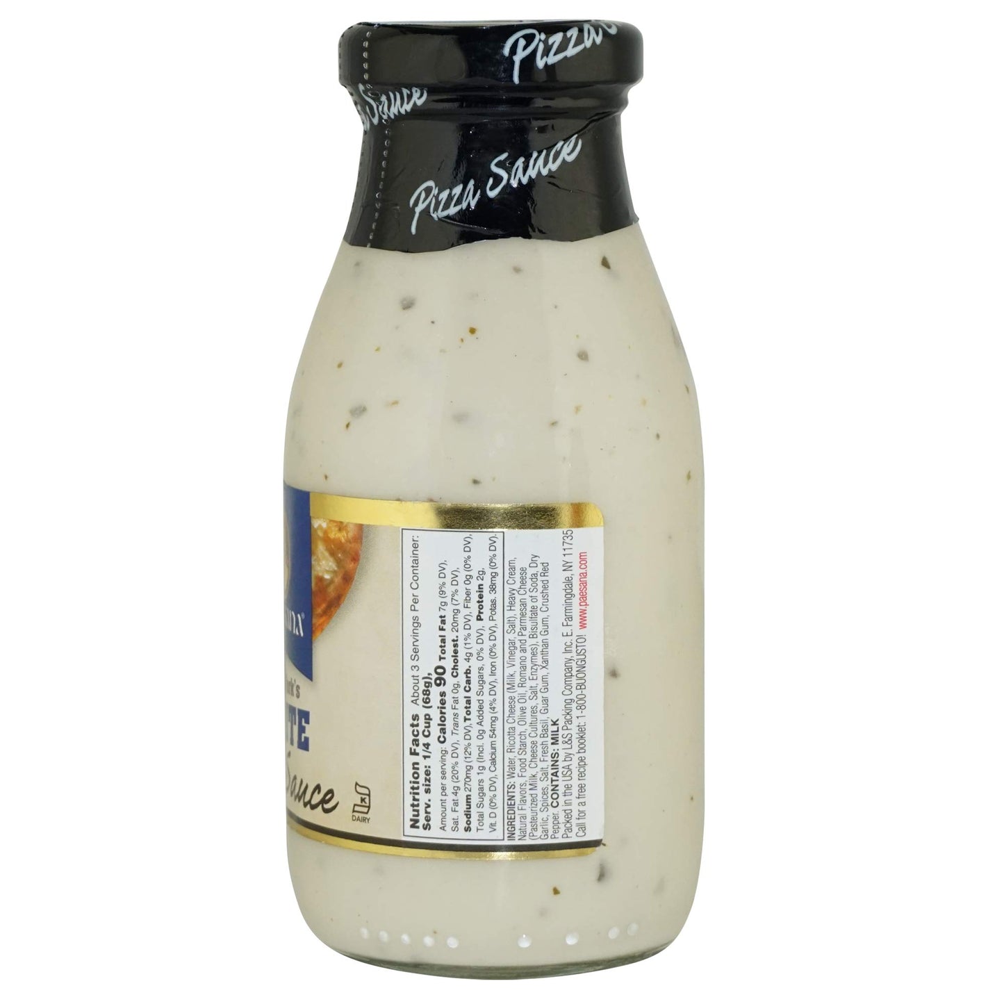Paesana New Yorks White Pizza Sauce, Gluten Free, Kosher Dairy, 8.5 Oz - Made In The Usa.