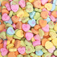 Tiny Conversation Hearts Candy 4 Pack - Assorted Fruit Flavored Heart Candies With Fun Messages - Grape, Cherry, Banana, Orange, Lemon-Lime, Wintergreen - For Parties, Gifts &   - 5 Oz Bags