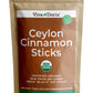 Viva Doria Organic Ceylon Cinnamon Sticks, 3'' Cut, Alba Grade, True Cinnamon, 8 Oz, | 50-55 Sticks | 100% Raw From Sri Lanka