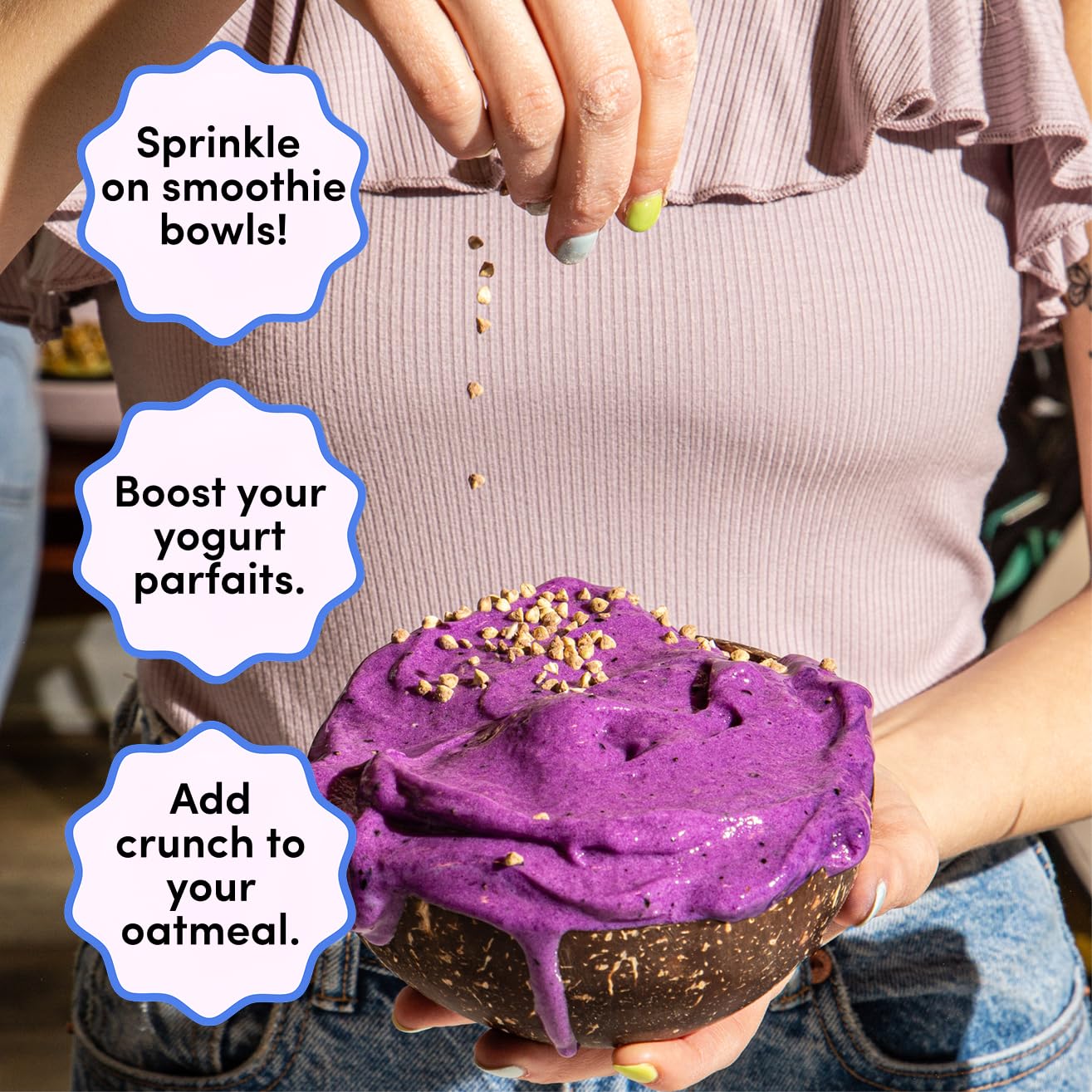 Lil Bucks Sprouted Regeneratively Grown Buckwheat Seeds- Paleo Cereal, Gluten-Free Granola, High in Protein, Low Sugar, Organic