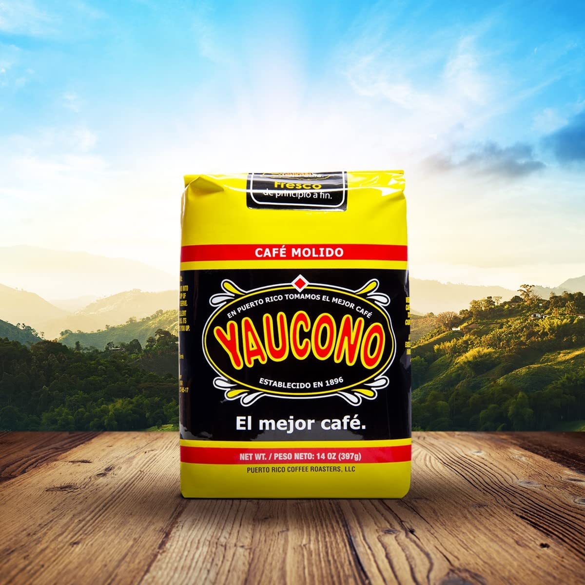 Yaucono Coffee Arabica Medium Roast Ground, Roasted And Bagged In Puerto Rico, 8 Ounce (Pack Of 3)