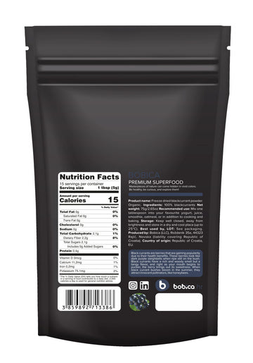 Organic Black Currant Powder From Freeze Dried Black Currants, High In Anthocyanins & Vitamins, For Smoothies, Baking And Flavor