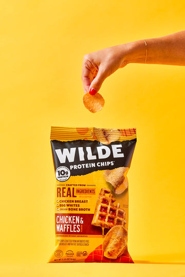 Wilde Chicken & Waffles Protein Chips, Thin And Crispy, High Protein, Keto, Made With Real Ingredients, 2.25Oz Bags (Pack Of 3)