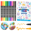 Edible Markers 10Pcs Food Coloring Pens Food Markers with Fine & Thick Tip Double Sided Edible Pens for Cookie Decorating Fondan