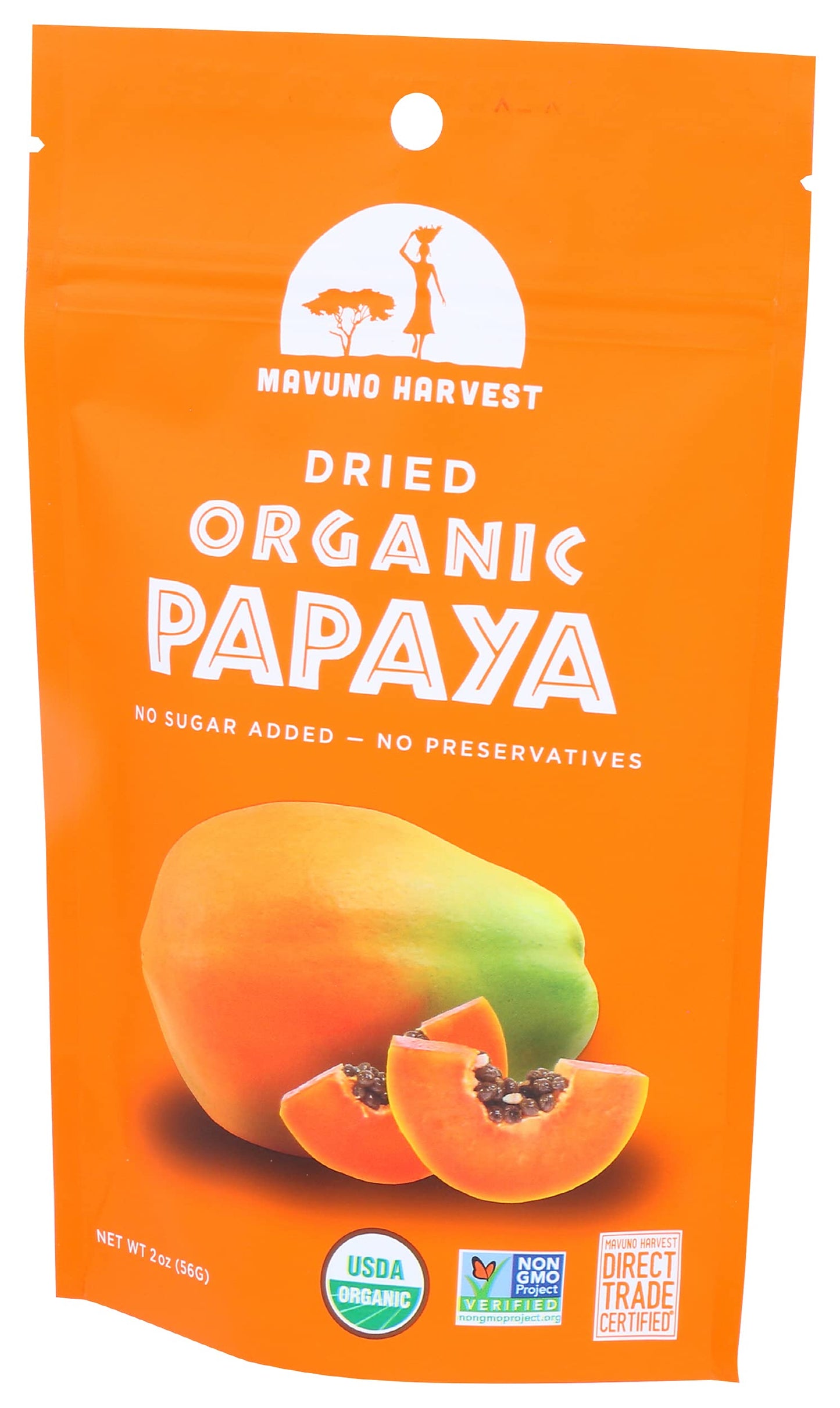 Mavuno Harvest Dried Papaya, Organic, 2 Oz