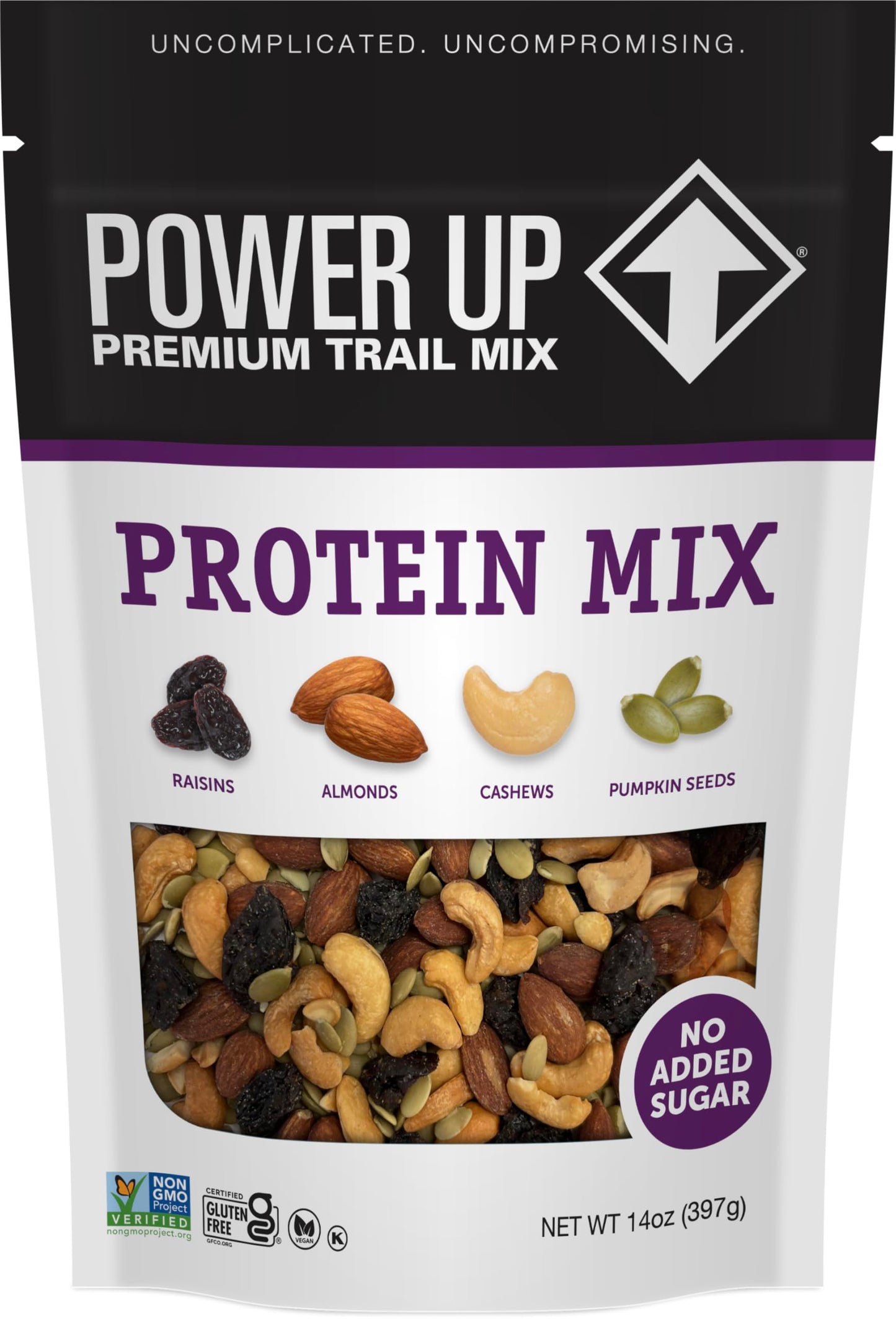 Power Up Trail Mix - Protein Packed, No Added Sugar, Gluten Free, Vegan, 14oz, Purple