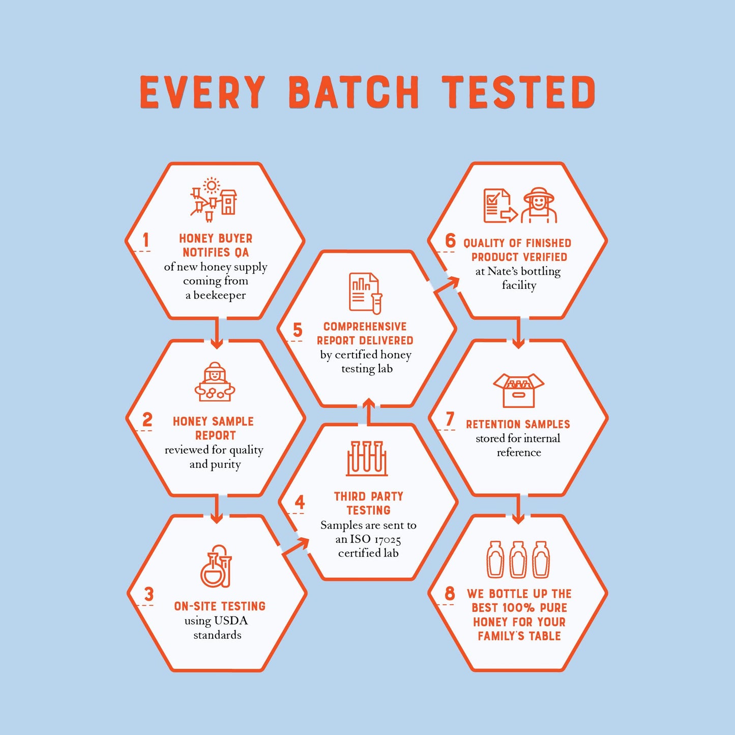 Nates 100% Pure Raw & Unfiltered Honey and Comb - 16oz. Jar