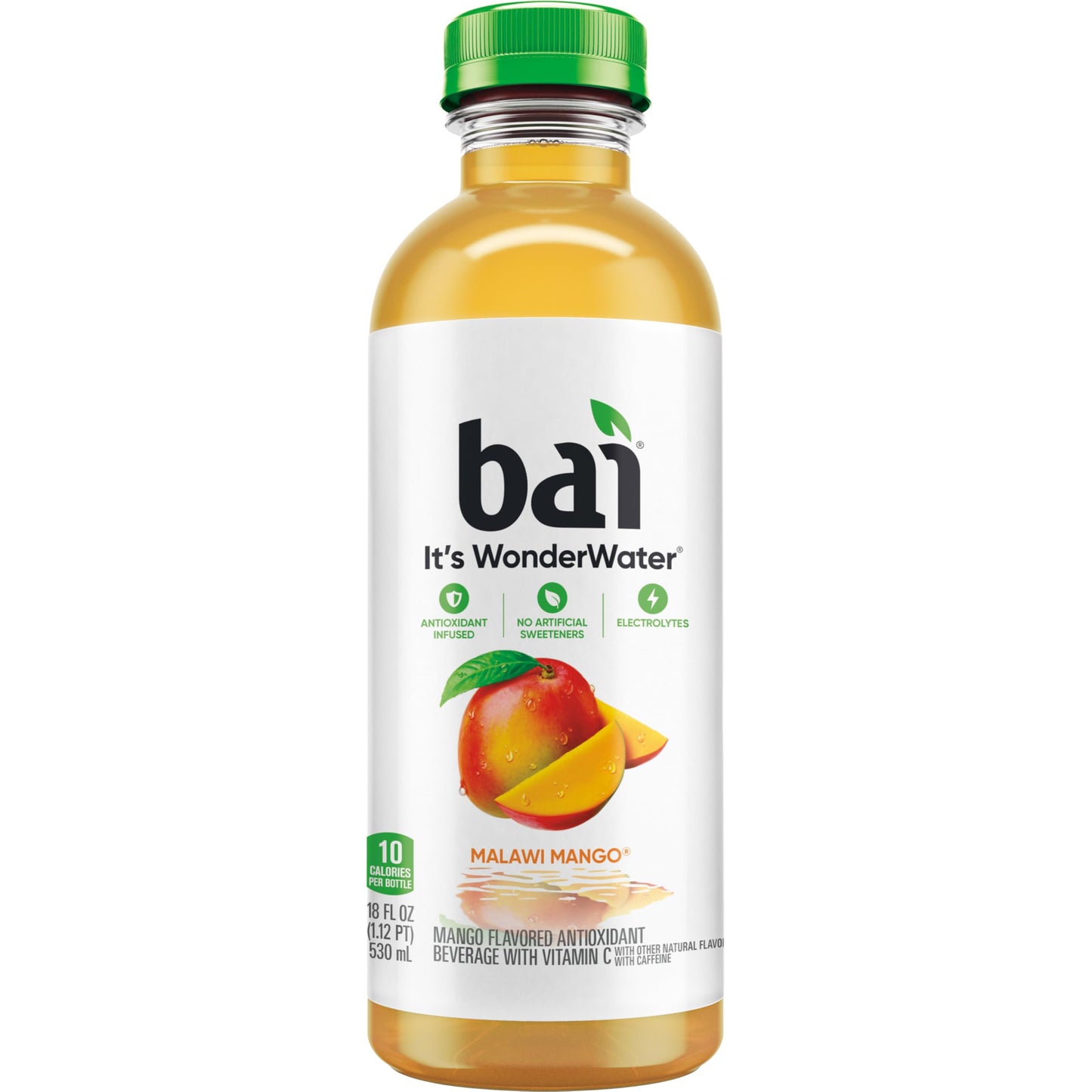 Bai Antioxidant Infused Water Beverage  Malawi Mango  with Vitamin C and No Artificial Sweeteners  18 Fluid Ounce Bottle  12 Pack
