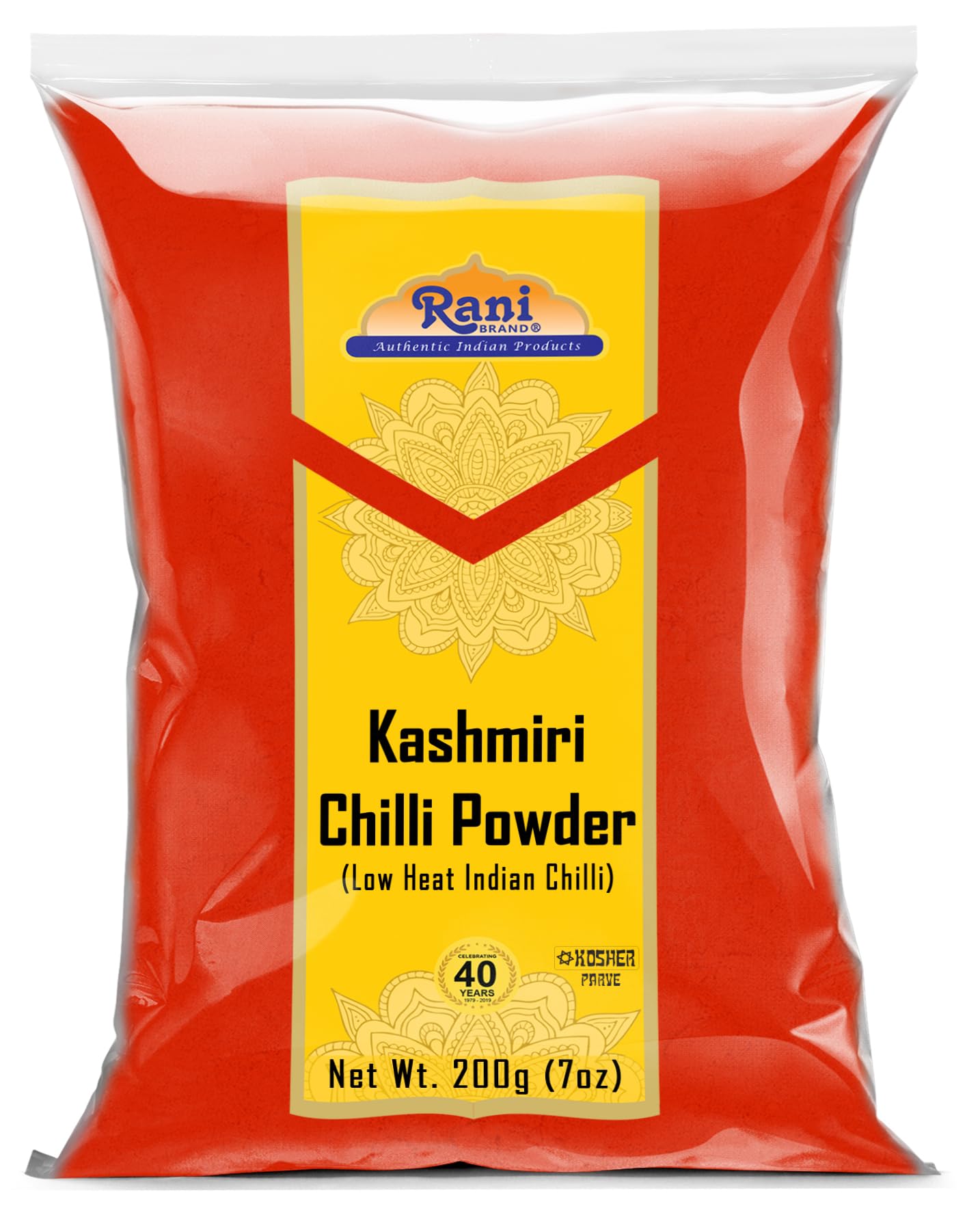 Rani Kashmiri Chilli Powder (Deggi Mirch, Low Heat) Ground Indian Spice 7Oz (200G) ~ All Natural, Salt-Free | Vegan | No Colors | Gluten Friendly | Perfect For Deviled Eggs & Other Low Heat Dishes