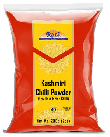 Rani Kashmiri Chilli Powder (Deggi Mirch, Low Heat) Ground Indian Spice 7Oz (200G) ~ All Natural, Salt-Free | Vegan | No Colors | Gluten Friendly | Perfect For Deviled Eggs & Other Low Heat Dishes