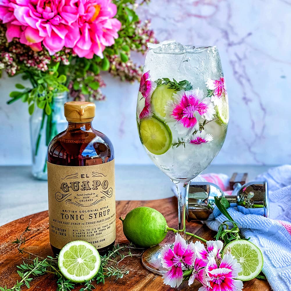 El Guapo Bitters Tonic Syrup - Cocktail Mixer with Fresh Citrus & Botanicals - 8.5 fl oz - Gluten Free & Vegetarian