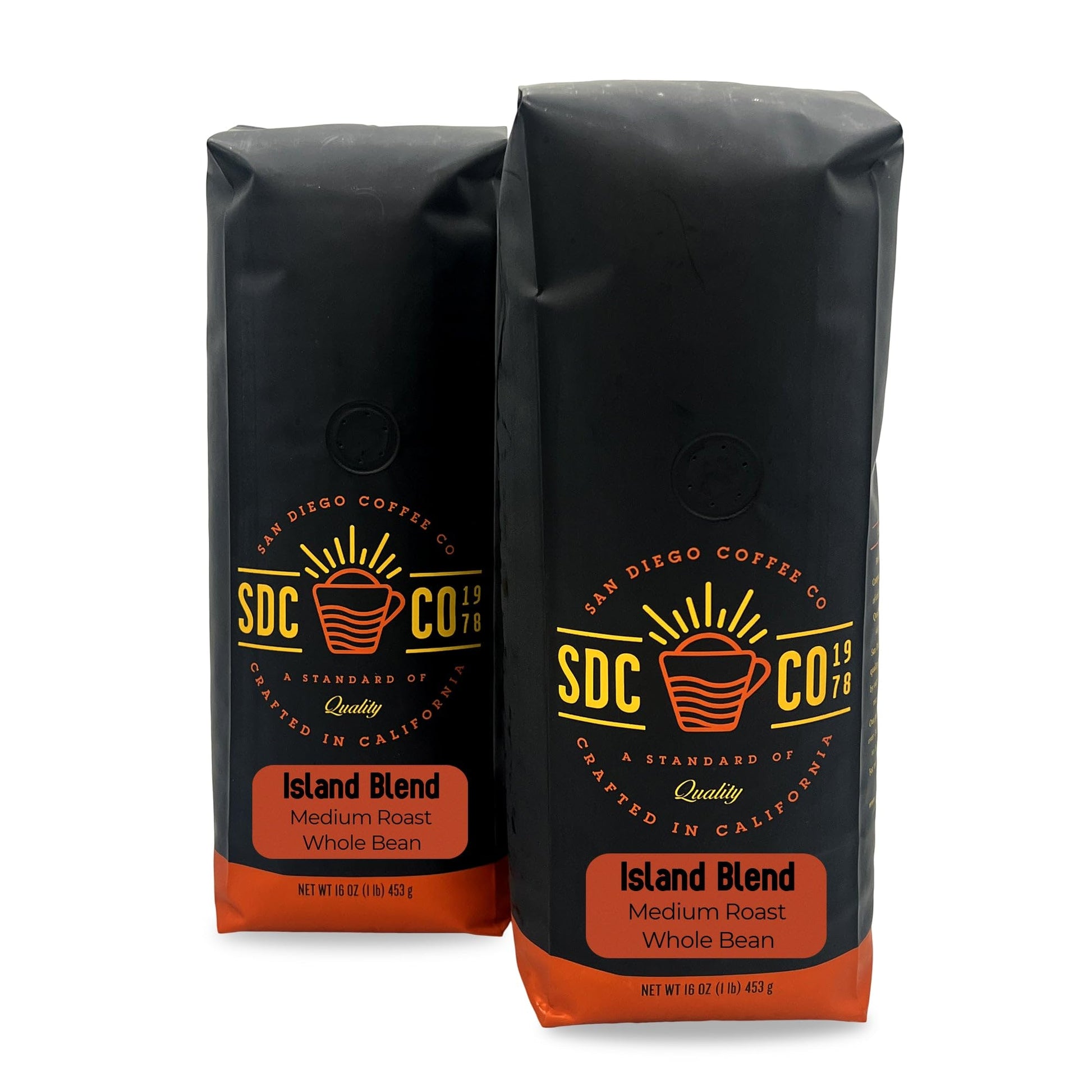 San Diego Coffee Island Blend, Medium Roast, Whole Bean Coffee, 16-Ounce Bags (Pack Of 2) Café En Grano Tostado