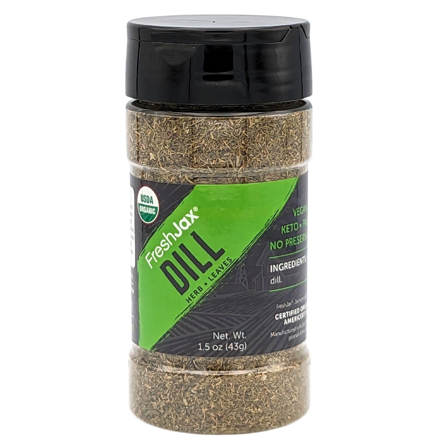 FreshJax Organic Dill Leaves, Certified Organic, Gluten-Free, Kosher, 1.5 oz Gift Box