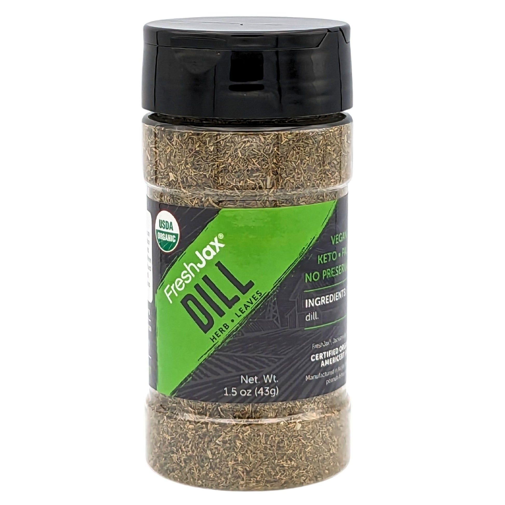 FreshJax Organic Dill Leaves, Certified Organic, Gluten-Free, Kosher, 1.5 oz Gift Box