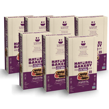 Natures Bakery Gluten Free Fig Bars, Original Fig, Real Fruit, Vegan, Non-GMO, Snack bar, 7 boxes with 12 twin packs (84 twin pa