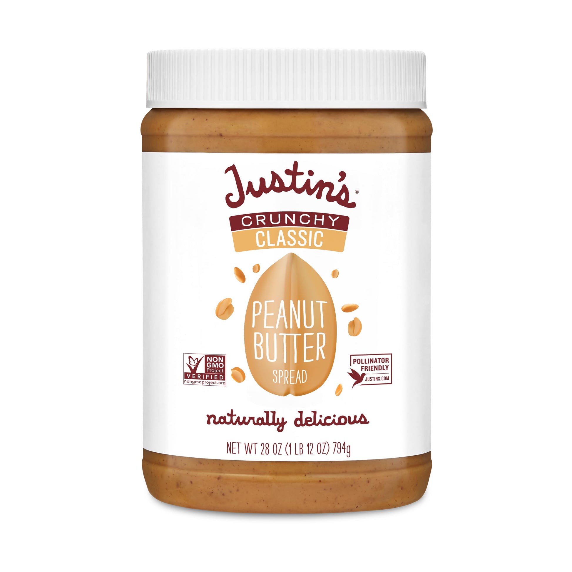 Justins Crunchy Peanut Butter Jar 28oz