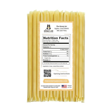 The Honey Jar Vanilla Flavored Honey Sticks - Pure Honey Straws For Tea, Coffee, Or A Healthy Treat - One Teaspoon Of Flavored H