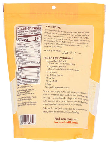 Bob'S Red Mill Medium Grind Cornmeal Gluten Free 24 Ounce (Pack Of 2)