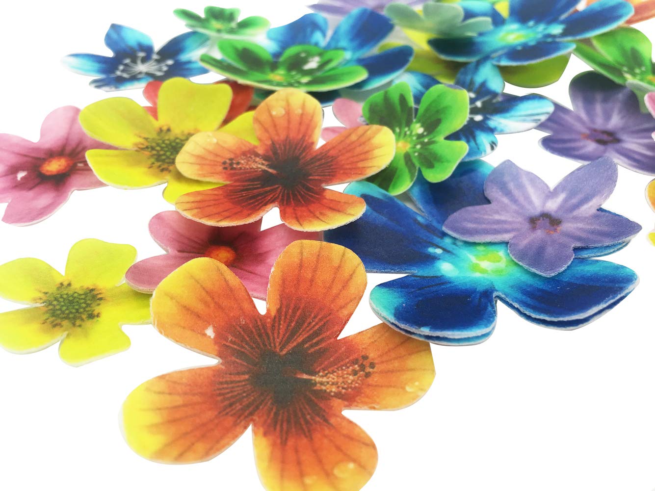 Set Of 30 Edible Cupcake Toppers Christmas Cake Topper Wedding Cake Birthday Party Food Decoration Mixed Size & Colour (Flower)