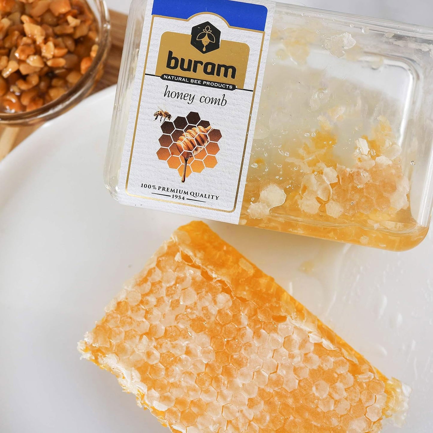 Buram 100% Pure  Gourmet Raw Honeycomb  100% All-Natural  No Additives  No Preservatives  From the Turkish Mountains  7.1 oz Pack of 36