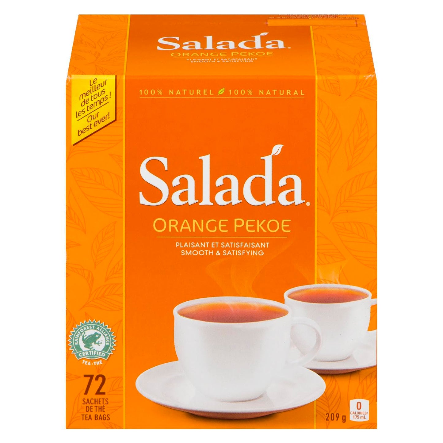 Salada Orange Pekoe Tea 72Ct Tea Bags, (Imported From Canada)